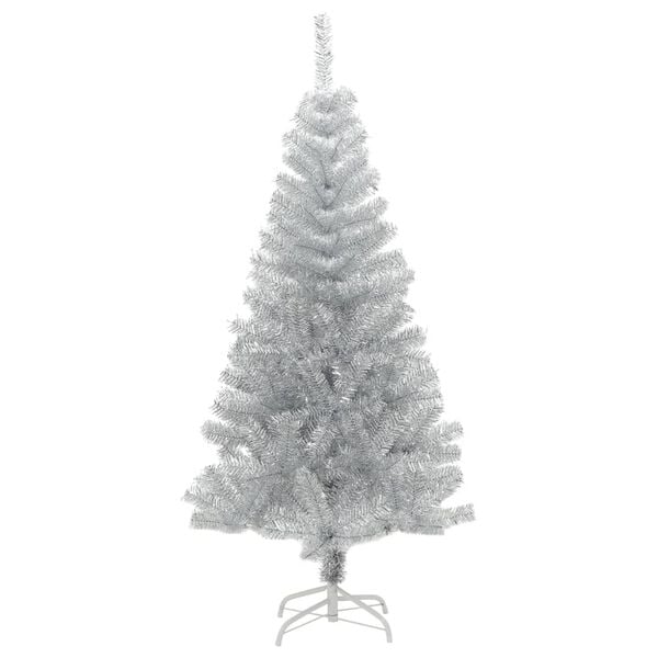 vidaXL Artificial Christmas Tree with Stand Silver 120 cm PET