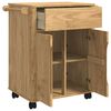 vidaXL Kitchen Trolley Wax Brown 72.5 x 45 x 80 cm Solid Pine Wood