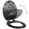 vidaXL WC Toilet Seat with Soft Close Lid MDF Water Drop Design