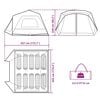 vidaXL Family Tent 10-Person Green Quick Release Waterproof