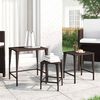 vidaXL Garden Nesting Tables 3 pcs Brown Poly Rattan