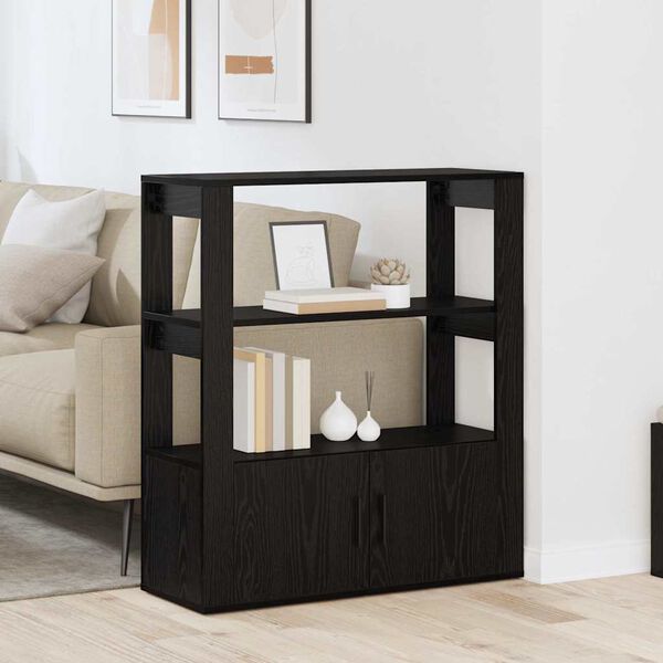 vidaXL Sideboard Black oak 30 x 80 x 90 cm Engineered wood