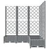 vidaXL Garden Planter with Trellis Light Grey 120x120x121.5 cm PP