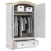 vidaXL Wardrobe with Drawer White 101 x 52 x 170 cm Solid Pine Wood