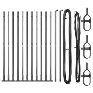 vidaXL Fence Posts Manual 13 pcs Grey Ø32mm 130 cm Galvanised steel