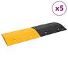 vidaXL Speed Hump 5 pcs Yellow&Black 97x32,5x4 cm Rubber