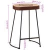 vidaXL Bar Stools 2 pcs Dark Brown 41x29x62 cm