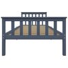 vidaXL Bed Frame without Mattress Grey Solid Pine Wood 100x200 cm (283227+321989)