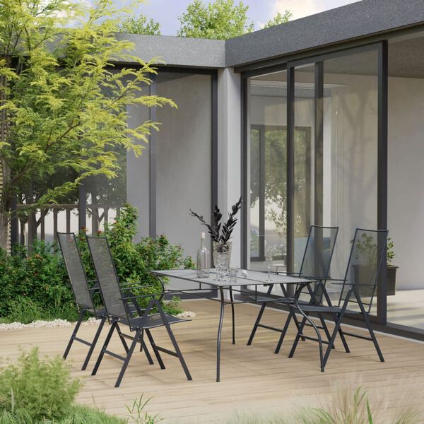 vidaXL 5 Piece Garden Dining Set Steel Anthracite