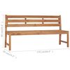 vidaXL Garden Bench 170 cm Solid Teak Wood