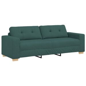 vidaXL Sofa Dark Green 221 x 80 x 80 cm Fabric