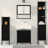 vidaXL Bathroom Furniture Set with Shelf 4 pcs Black Engineered wood
