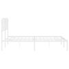 vidaXL Metal Bed Frame without Mattress with Headboard White 160x200cm