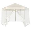 vidaXL Hexagonal Pop-Up Marquee with 6 Sidewalls Cream White 3.6x3.1 m