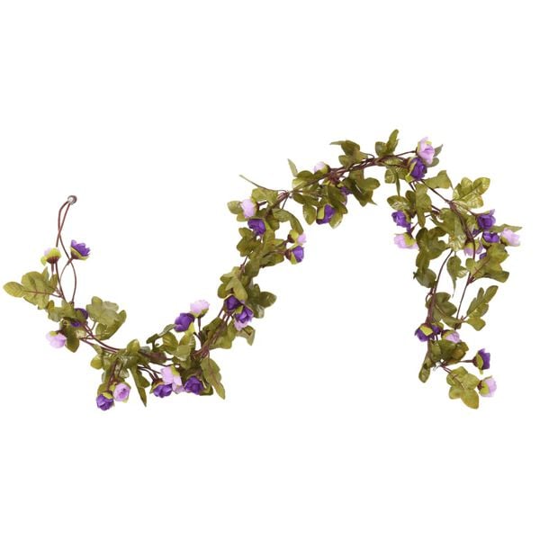 vidaXL Flower Garlands 6 pcs Light Purple 215 cm