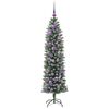 vidaXL Artificial Slim Christmas Tree Green and white 150 cm