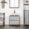 vidaXL Bathroom Basin Cabinet with Drawers Grey Sonoma 60x34.5x60 cm
