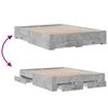 vidaXL Bed Frame with Drawers without Mattress Concrete Grey 150x200 cm King Size