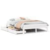 vidaXL Bed Frame with Drawers without Mattress White 150x200 cm King Size
