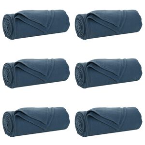 vidaXL Throw Blankets 6 pcs Navy Blue 240 x 220 cm 4.49 kg Fleece