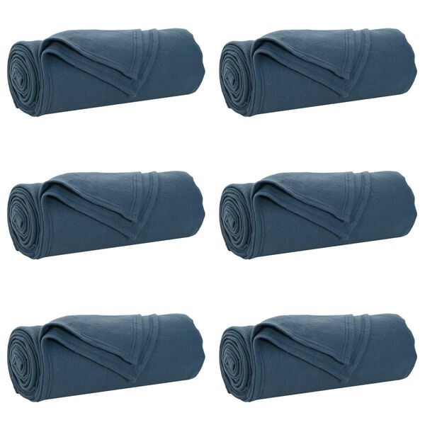 vidaXL Throw Blankets 6 pcs Navy Blue 240 x 220 cm Fleece