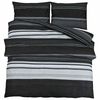 vidaXL Duvet Cover Set Black Stripes 260x240 cm Cotton