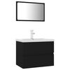 vidaXL Bathroom Furniture Set Black Engineered Wood (804873+148624)