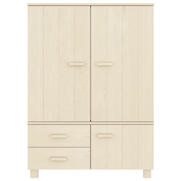 vidaXL Wardrobe HAMAR Honey Brown 99x45x137 cm Solid Wood Pine
