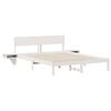 vidaXL Bed Frame with Headboard White 160 x 200 cm Solid Pine Wood