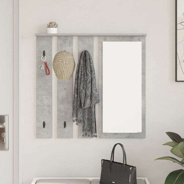 vidaXL Wall-Mounted Coat Rack with Shelf Concrete grey 84 x 10 x 80 cm