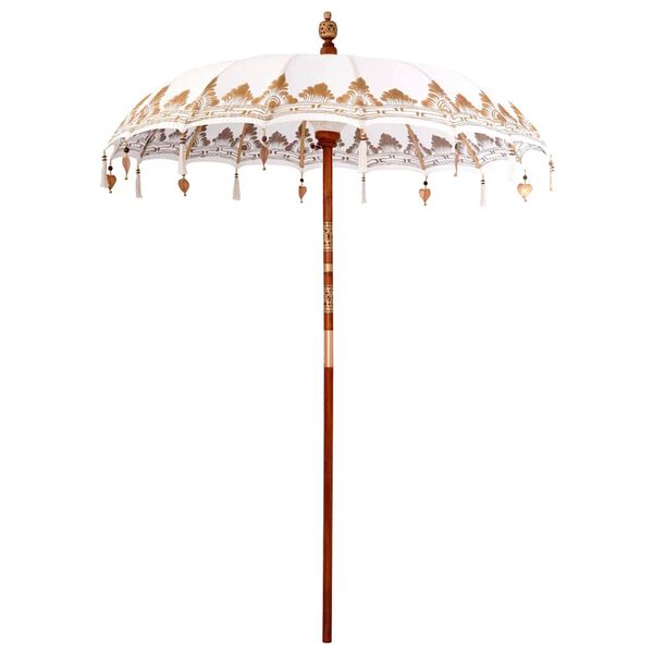 vidaXL Balinese Parasol Cream 190 x 190 x 260 cm Cotton and Wood