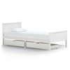 vidaXL Bed Frame without Mattress White Solid Wood Pine 100x200 cm