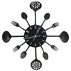 vidaXL Wall Clock with Spoon and Fork Design Black 40 cm Aluminium