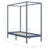 vidaXL Canopy Bed Frame without Mattress Grey Solid Wood 90x200 cm (283274+321989)