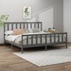 vidaXL Bed Frame without Mattress Grey 200x200 cm Solid Wood Pine