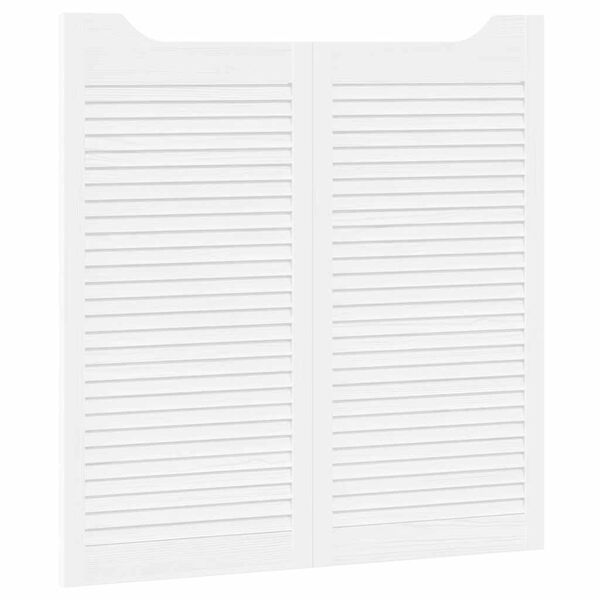 vidaXL Swing Doors Louvred Design 1-Pair White 100x100 cm