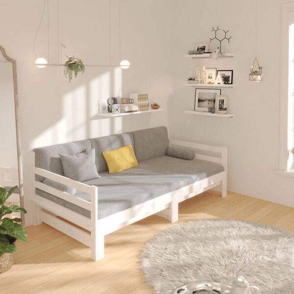 vidaXL Pull-out Day Bed without Mattress White 2x(80x200)cm
