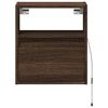 vidaXL TV Wall Cabinet with LED Lights Brown Oak 41x31x45 cm