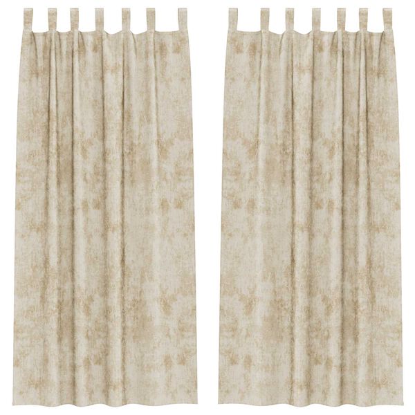 vidaXL Velvet Curtains with Curtains 2 pcs Cream 225 x 140 cm Velvet
