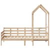vidaXL Day Bed with Roof without Mattress 90x190 cm Single Solid Wood