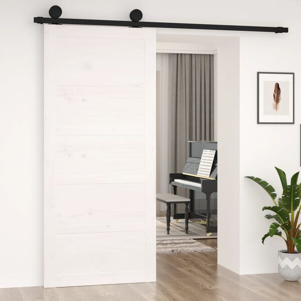 vidaXL Barn Door White 90x1.8x204.5 cm Solid Wood Pine