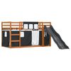 vidaXL Bunk Bed without Mattress with Slide White and Black 80x200 cm