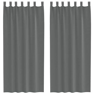 vidaXL Voile Curtains with Loops 2 pcs Dark Grey 140x225 cm