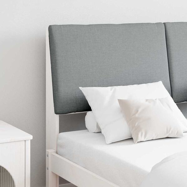 vidaXL Upholstered Headboard Light Grey 150 cm Solid Pine Wood