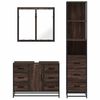 vidaXL 3 Piece Bathroom Furniture Set Brown Oak Engineered Wood