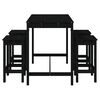 vidaXL 5 Piece Garden Bar Set Black Solid Wood Pine