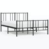 vidaXL Metal Bed Frame without Mattress with Footboard Black 140x190cm