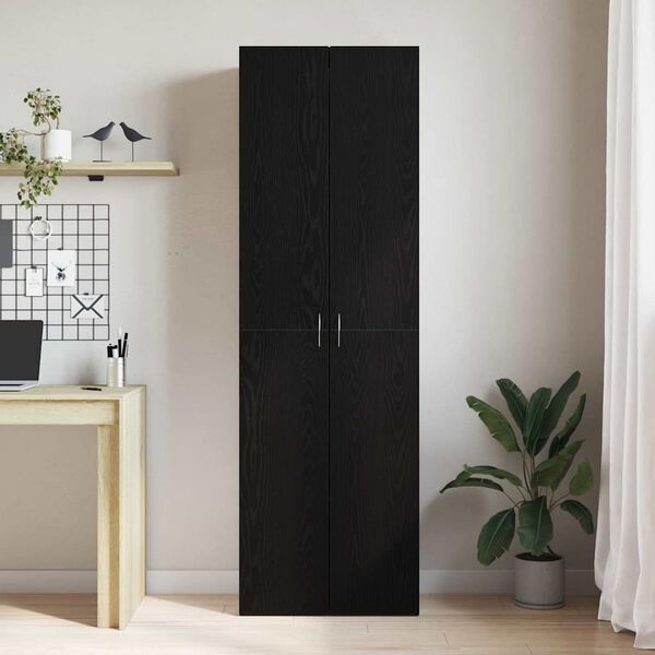 vidaXL Office Cabinet Black Oak 60 x 32 x 190 cm Engineered Wood