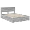 vidaXL Bed Frame with Drawer Grey Sonoma 140 x 190 cm Engineered Wood