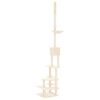 vidaXL Floor to Ceiling Cat Tree Cream 268.5-294.5 cm